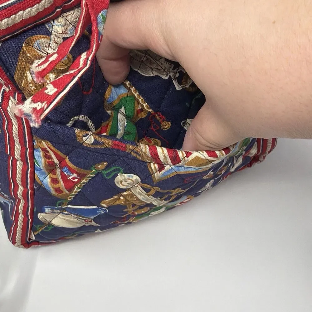 Vera Bradley Regatta 1994 Vintage Navy Duffel Travel Bag Retired - Picture 10 of 16